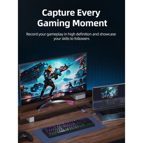 CABLETIME video capture CT-ACHC3-AG, HDMI/USB & USB-C, 4K/30Hz, γκρι