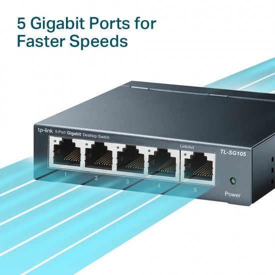 TP-LINK Gigabit Switch TL-SG105, 5 θύρες, V9.0