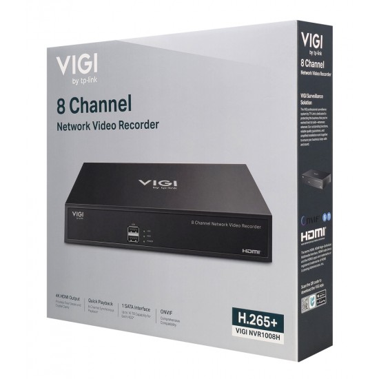 TP-LINK NVR καταγραφικό VIGI NVR1008H, 8MP, 8 κανάλια, V2.30