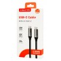 CABLETIME καλώδιο USB-C CT-C160-PU31-CMCM2, USB 3.2, 100W, 20Gbps, 4K, 1.5m, μαύρο