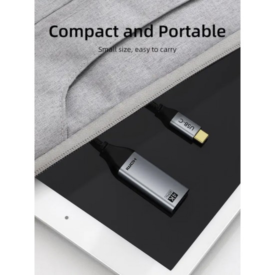 CABLETIME αντάπτορας USB-C σε HDMI CT-C160-PU31-CMHDFN1, 4K/60Hz, 0.15m, μαύρος