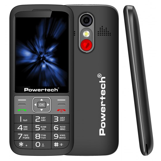 POWERTECH κινητό τηλέφωνο Sentry 3.36, 3.36", dual SIM, πλήκτρο SOS, μαύρο