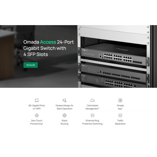 TP-LINK Omada access switch TL-SG3428, 24-Port Gigabit, 4x SFP, V2.40