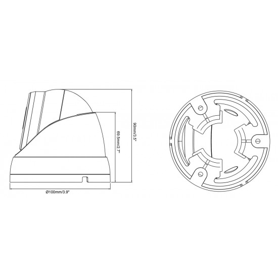 POWERTECH υβριδική κάμερα CCTV PT-1584 με μικρόφωνο & Full Color λειτουργία, 5MP, 2.8mm, IP67