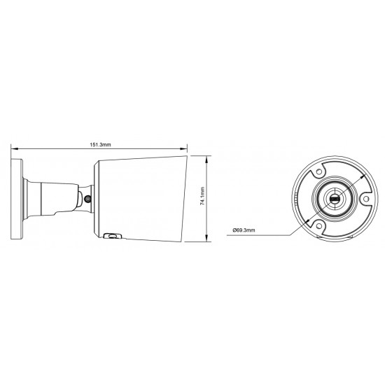 POWERTECH υβριδική κάμερα CCTV PT-1585 με μικρόφωνο & Full Color λειτουργία, 8MP, 2.8mm, IP67