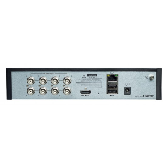 POWERTECH XVR υβριδικό καταγραφικό PT-1596, 5MP, H.264/H.265, 8 κανάλια