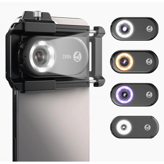 APEXEL φακός μικροσκόπιο για smartphone APL-MS200, 200x zoom, LED/UV