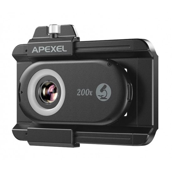 APEXEL φακός μικροσκόπιο για smartphone APL-MS200, 200x zoom, LED/UV