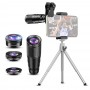 APEXEL σετ φακών για smartphone 22X105-4IN1 με τρίποδο, 4 σε 1, 22x zoom