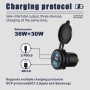 POWERTECH πρίζα USB για σκάφη & οχήματα PTL-030, USB & 2x USB-C, 36W, IP65