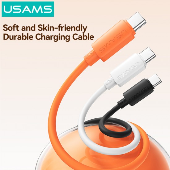 USAMS καλώδιο USB-C σε USB SJ786, σιλικόνης, 3A, 480Mbps, 1m, λευκό