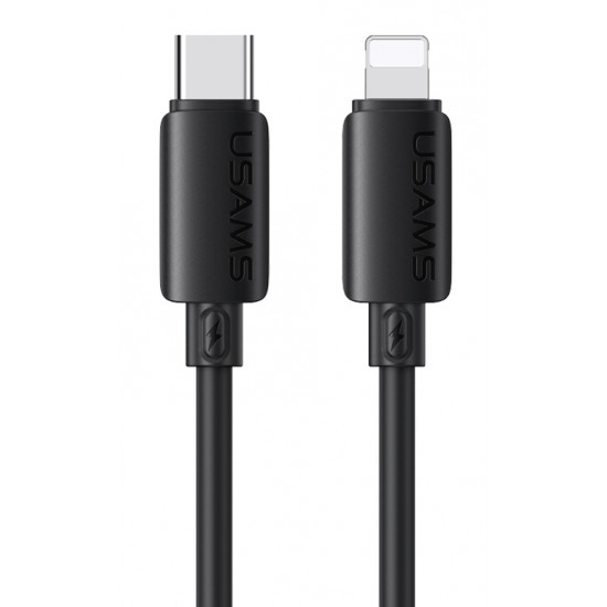 USAMS καλώδιο Lightning σε USB-C SJ788, σιλικόνης, 30W, 480Mbps, 1m, μαύρο