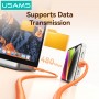 USAMS καλώδιο Lightning σε USB-C SJ788, σιλικόνης, 30W, 480Mbps, 1m, μαύρο