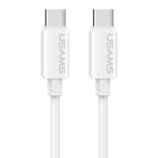 USAMS καλώδιο USB-C SJ787, σιλικόνης, 60W, 480Mbps, 1m, λευκό