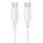 USAMS καλώδιο USB-C SJ787, σιλικόνης, 60W, 480Mbps, 1m, λευκό