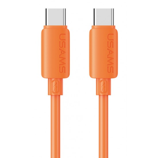 USAMS καλώδιο USB-C SJ787, σιλικόνης, 60W, 480Mbps, 1m, πορτοκαλί