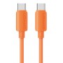 USAMS καλώδιο USB-C SJ787, σιλικόνης, 60W, 480Mbps, 1m, πορτοκαλί
