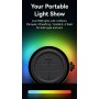 USAMS φορητό ηχείο YX018 με LED φωτισμό, 2x 5W, Bluetooth, 1500mAh, μαύρο