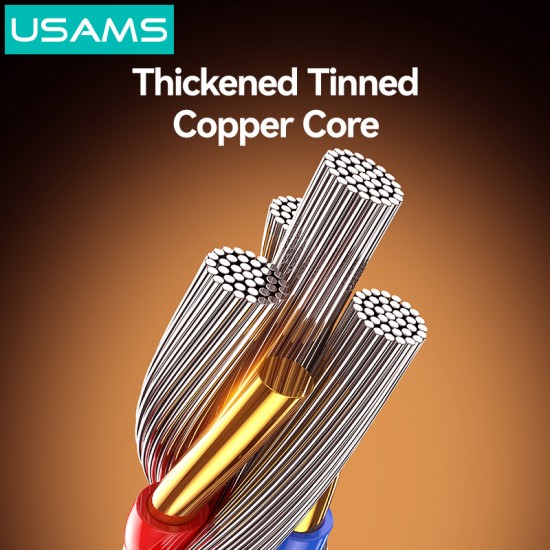 USAMS καλώδιο Lightning σε USB-C SJ776, 30W, 480Mbps, 1.2m, πορτοκαλί