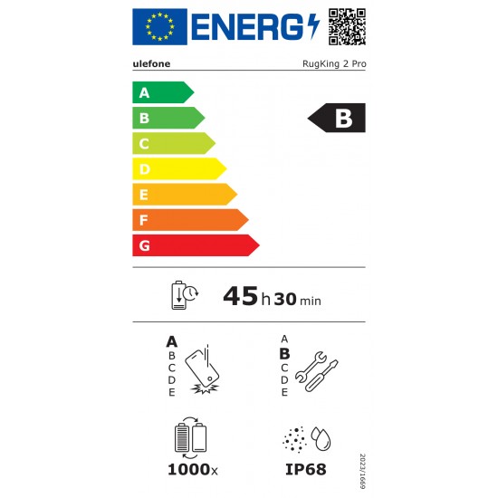 ULEFONE smartphone RugKing 2 Pro, 5.45", 6/128GB, 4550mAh, IP68/IP69K/MIL-STD-810H, μαύρο
