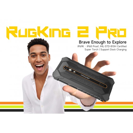 ULEFONE smartphone RugKing 2 Pro, 5.45", 6/128GB, 4550mAh, IP68/IP69K/MIL-STD-810H, μαύρο