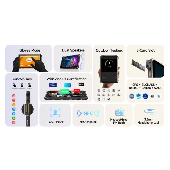 ULEFONE tablet RugKing Pad Pro, 8.68", 8/128GB, 7100mAh, IP68/IP69K/MIL-STD-810H, 4G, μαύρο