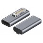 POWERTECH αντάπτορας τροφοδοσίας laptop YX-MS2-ANG, USB-C σε Magsafe 2, γωνιακός, ασημί