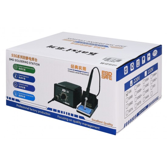 KAISI σταθμός συγκόλλησης 936 με κολλητήρι, 60W, 200~480°C