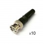 Βύσμα BNC male ST-09B για ομοαξονικά καλώδια CC-100/CC-200/RG-59, 10τμχ
