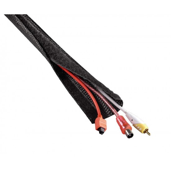 POWERTECH δεματικό καλωδίων τύπου Flex Wrap TIES-001, 1.8m, μαύρο