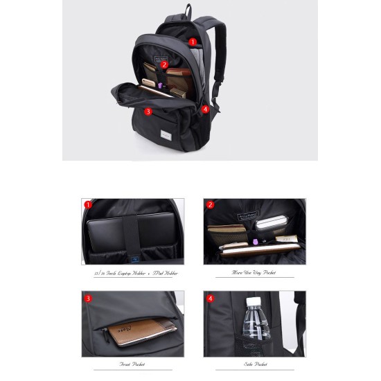 ARCTIC HUNTER τσάντα πλάτης 20005 με θήκη laptop 15.6", 26L, μαύρη