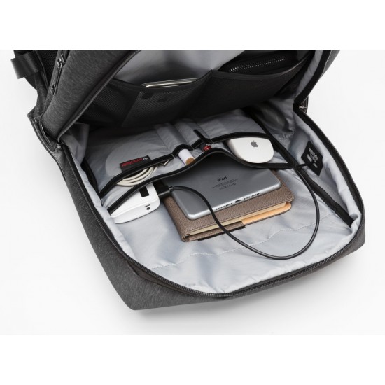 ARCTIC HUNTER τσάντα πλάτης B00218 με θήκη laptop 15.6", USB, 24L, μαύρη