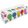Avide LED Διακοσμητική Λάμπα G45 1W E27 (5τμχ) (Πράσινο/Μπλέ/Κίτρινο/Κόκκινο/Ρόζ)