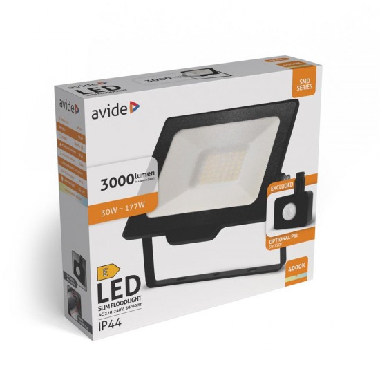 Avide Προβολέας LED SMD 30W NW 4000K με Προαιρετικό PIR