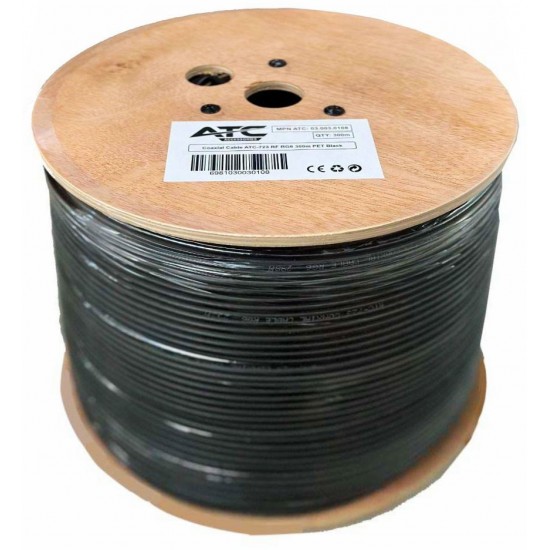 ATC Στροφείο RF ATC-723 RG6 300μ PET Μαύρο