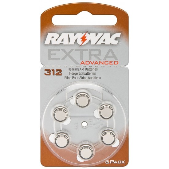 Rayovac Extra Advanced Βαρηκοΐας 312 (6τμχ)