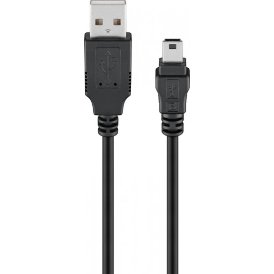 Goobay Essential Mini USB Καλώδιο Συγχρονισμού & Φόρτισης Μαύρο 1μ
