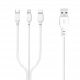 XO NB103 2.0A 3 σε 1 Καλώδιο USB Λευκό