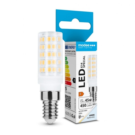 Modee Lighting LED Κεραμική Λάμπα 4,3W E14 360° 6000K (450 lumen) ERP