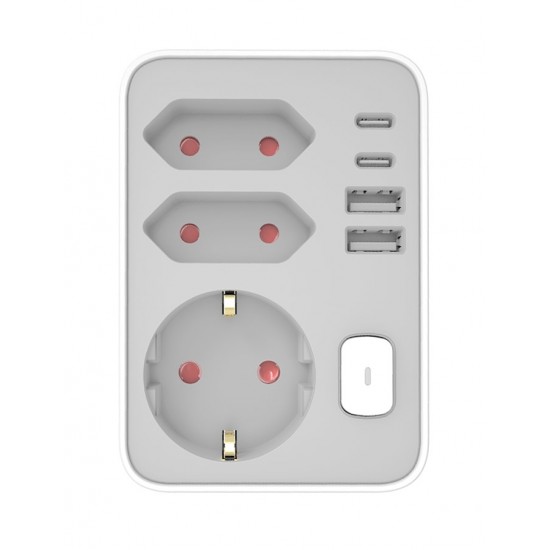 Technik Professional Πρίζα Επέκτασης 3 Θέσεων + 2 x USB-C + 2 x USB-A + Διακόπτης