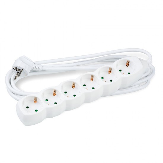 Technik Πολύπριζο 6 Θέσεων 1,5mm2 Λευκό 3m