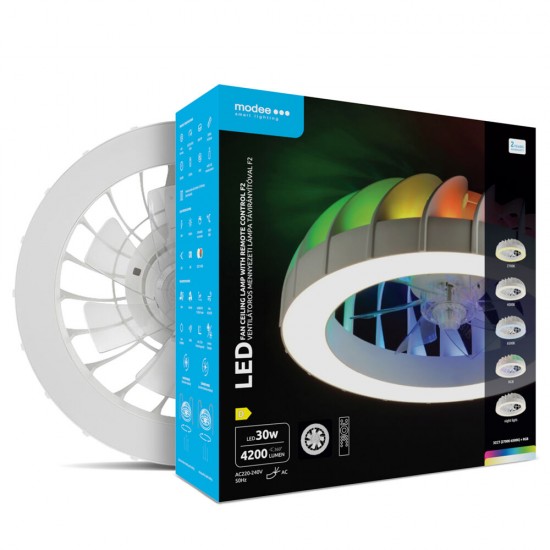 Modee Ανεμιστήρας Οροφής LED 30W RGB 3CCT με Τηλεχειριστήριο