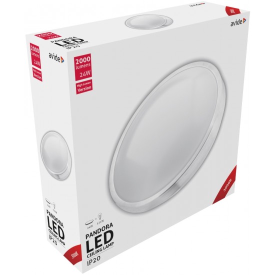 Avide LED Μοντέρνα Πλαφονιέρα Οροφής Pandora (Αλουμίνιο) 24W 380*110.0mm Θερμό 3000K