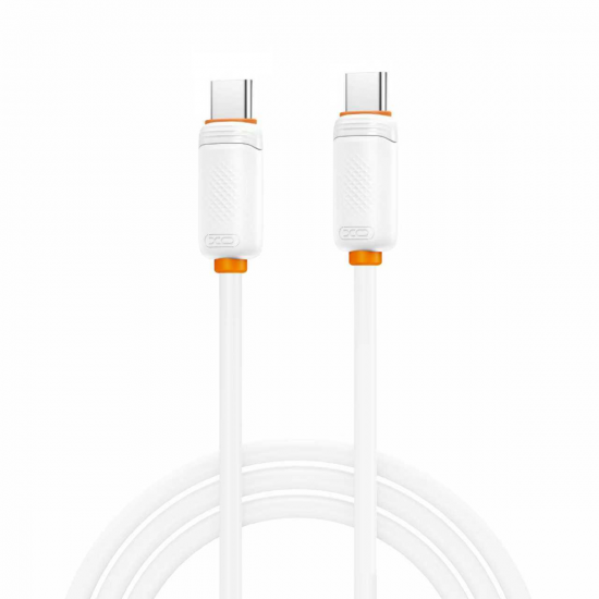 XO NB-Q302B Καλώδιο Φόρτισης & Μεταφοράς Δεδομένων Type-C σε Type-C 60W Λευκό 1m