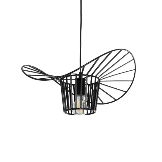 GLOBOSTAR® LUMINOVA 61462 Μοντέρνο Κρεμαστό Φωτιστικό Οροφής με Ντουί 1 x E27 AC 220-240V IP20 - Μαύρο - Μ40 x Π40 x Υ20cm