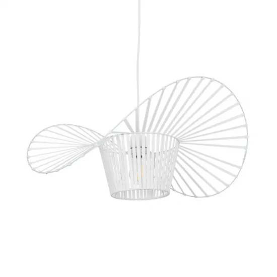 GLOBOSTAR® LUMINOVA 61465 Μοντέρνο Κρεμαστό Φωτιστικό Οροφής με Ντουί 1 x E27 AC 220-240V IP20 - Λευκό - Μ60 x Π60 x Υ25cm