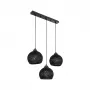 GLOBOSTAR® YASAM 203-0026 Vintage Κρεμαστό Φωτιστικό Οροφής με Ντουί 3 x E27 AC 220-240V IP20 - Μαύρο - Μ45 x Π18 x Υ30cm
