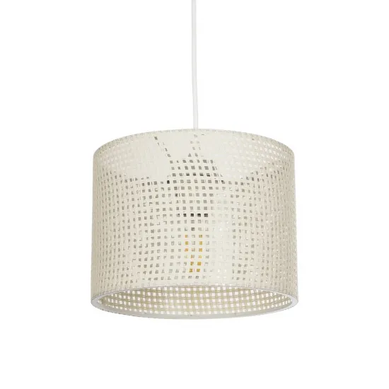 GLOBOSTAR® CLAIRIE 203-0134 Μοντέρνο Κρεμαστό Φωτιστικό Οροφής με Ντουί 1 x E27 AC 220-240V IP20 - Μπεζ - Μ22 x Π22 x Υ18cm