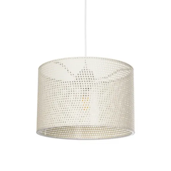 GLOBOSTAR® CLAIRIE 203-0137 Μοντέρνο Κρεμαστό Φωτιστικό Οροφής με Ντουί 1 x E27 AC 220-240V IP20 - Μπεζ - Μ30 x Π30 x Υ22cm