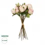 GloboStar® Artificial Garden PINK ROSE BOUQUET 21082 Τεχνητό Διακοσμητικό Μπουκέτο Τριαντάφυλλα Ροζ Y36cm